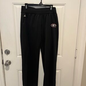 Russell Athletic Black Performance Pants with GA logo.